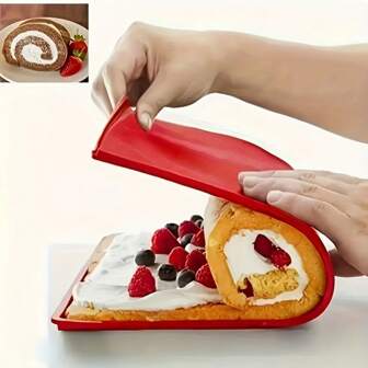 1 Stampo per torta rettangolare, tappetino siliconico antiaderente e riutilizzabile per rotolo svizzero, tappetino da forno in silicone, versatile, resistente al calore, lavabile in lavastoviglie, utensile da cucina pratico per dolci facili da preparare