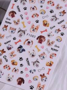 2PCS Cute Dog & Cat Nail Stickers Decals Puppy Paw Lovely Animal Nail Art Designs DIY Sliders 3D Self Adhesive Manicure Nail Supplies For Women Girl Nails Decoration