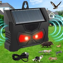 NetHong 2xSolar Powered Ultrasonic Electronic Bird Repellent Waterproof Pigeon Deterrent - Black - View 4