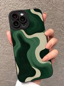 不对称波浪纹防震手机壳，兼容苹果精密穿孔边缘，绿色线条喷绘防摔设计，适用于 P14 Pro Max、P13、P11、P12、XR、7/8、GES2、XS、P15、P16、P16 Pro，以及Galaxy S24、A03s、A03 Core、A04、A12、A13、A14、A21s、A22、A23、A24、A32、A33、A34、A51、A52、A53、A54、A71、A72、A73、S20 FE、S21、S22，兼容Redmi 9、9A、10A、10C，兼容Redmi Note 9、10、11、12、12C。防水防震防刮，国际版。国内版生日礼物 - 彩色 - 查看 3