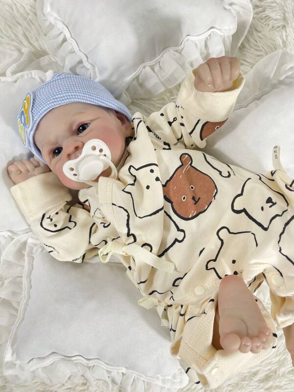 15-Inch Realistic Loulou Baby Reborn Doll With Painted 3D Soft Newborn (Send Bottle Nipple, Diaper, Birth Certificate, ) Series Doll Birthday Gift Cloth Body (Gender Free) Birthday Gift Halloween/Thanksgiving Day/Christmas Gift Easter Gift