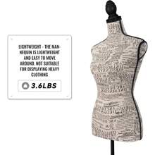 Female Mannequin Body, Dress Form Sewing Mannequin Torso With Adjustable Tripod Stand, Manikin Dressmakers Dress Jewelry Display(Fabric) - Vải vóc - Xem 5