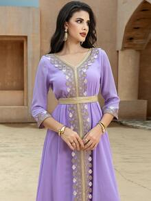 5160 Lace Ruffled Hem Dress, Elegant And Modest