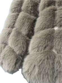 2024 年新品人造毛皮休闲超大夹克，舒适保暖外套