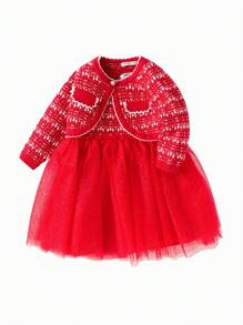 Balabala Tenue de cérémonie pour bébé fille, robe du Nouvel An, tenue pour fête d'anniversaire 2025