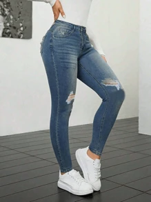 Pantalones de mujer Pantalon De Mezclilla Dama Tiro Alto Curvy Levanta Pompa Acampanados Talla 5-15 Strech Cargo Colombiano Recto Entubado Roto Vaquero Curvy Oferta Push Up Anchos 06 - Celeste - Ver 5