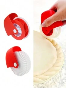 1 pieza/2 piezas Rodillo decorador y cortador de repostería, cortador de masa, rielera para masa de tartas, rodillo cortador de masa, rueda de pizza y cortador de repostería, rodillo y cortador de masa para hornear multiusos, rodillo decorador de repostería de plástico para pizza, tartas, galletas, pasta, masa quebrada, fondant, herramientas de repostería, utensilios de cocina