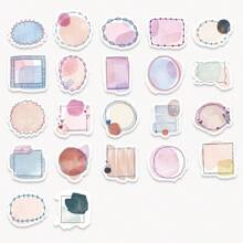 44 Stücke (22*2) Farb-Bubble Aufkleber, selbstklebende Aufkleber im handbemalten, minimalistischen Stil, dekorative Aufkleber in exquisiter und schöner Stil. Geeignet für Fotoalben, Tagebücher, Tassen, Laptops, Handy