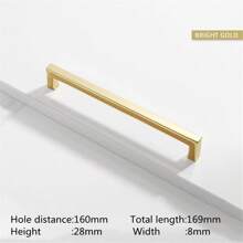 1 Stück einfache quadratische Möbelgriffe aus Aluminium-Legierung, in hellem Gold und schwarz gebürstet, für Schranktüren, Schubladen, Glastüren, Kleiderschranktüren, Möbelzubehör