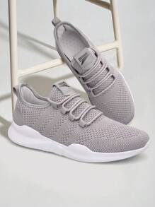 Men's Outdoor Fashionable Road Running Shoes Lightweight Fitness Shoes Breathable And Comfortable Sports Shoes Anti Slip Casual Shoes - 淺灰色 - 查看 1