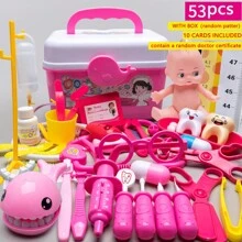 31/36/53/70 Pcs Puzzle Doctor Game Set For Kids[Pink]