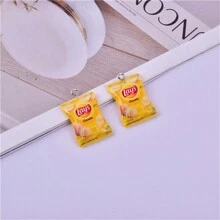 10pcs Resin Realistic 3D Snack/Chip Bag Pendant Charms, DIY Earrings Necklace Jewelry Accessories - Multicolor - View 5