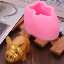 Mini Animal Silicone Mold Rabbit For DIY Soap Resin Candle Chocolate Candy Jelly Handmade Crafts Mold - Pink - View 2