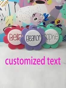 1 件定制雏菊钥匙扣包标签 - 雏菊形状钥匙扣，轻质亚克力，个性化姓名行李和婴儿包识别标签 - 彩色 - 查看 1