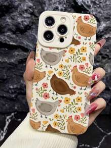 1 Stylish Phone Case, Does Not Include Lanyard Or Stand. White Case With Animal Print, Compatible With 16/15/14/13/12/11 Pro/Pro. - 黑色 - 查看 2