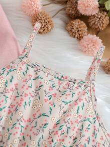 2 pezzi Set giacca con colletto di moda e vestito a tubino con stampa floreale per ragazze giovani, elegante, nuovo arrivo primavera/autunno