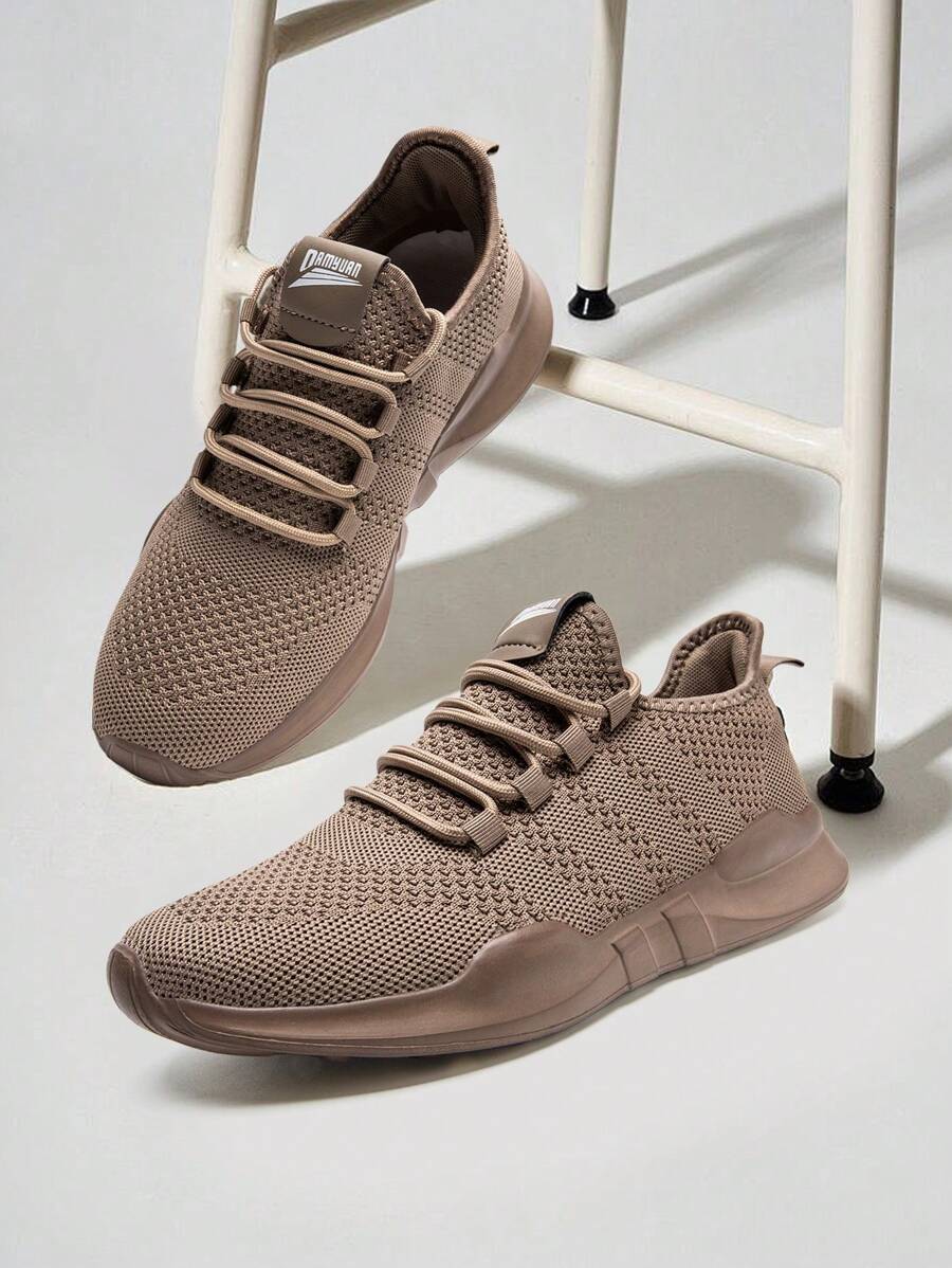 Men's Outdoor Fashionable Road Running Shoes Lightweight Fitness Shoes Breathable And Comfortable Sports Shoes Anti Slip Casual Shoes - 棕色 - 查看 1