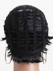 Women's Fashion Natural Fluffy Short Curly Synthetic Fiber Wig With Bangs, 10 Inch In Black & White Colors, Suitable For Daily, Festivals, Halloween Costumes, Party Wear - 彩色 - 查看 7