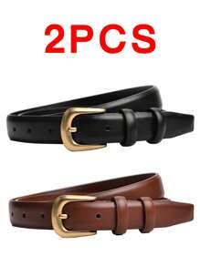 1/2 piezas Cinturón de moda para mujer, hebilla de aguja exquisita, adecuado para fiestas, negocios casuales, opciones de regalo para el Día de San Valentín, verano, escuela, otoño, Halloween