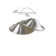 2 Stücke versilberte Brustschilde, 1 Paar versilberte Stillbecher, versilberte Stillbecher mit Schutzabdeckung, wiederverwendbare versilberte Stillbecher, anti-oxidative versilberte Stillbecher