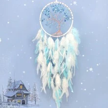 1pc Crystal Stone Life Tree Dream Catcher Wind Chime, Handmade Woven Crafts, Nordic Ins Decor Wall Hanging Room Decor Bedroom Decor Home Decor Wall Decor