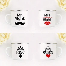 1 pièce Tasse de 11oz, tasse à lait, tasse à café avec l'impression "Monsieur/Madame toujours correctement". Spécialement préparée pour les couples, cadeau de la Saint-Valentin, cadeau de Noël, convient pour le bureau, le fitness, les loisirs à la maison - Multicolore - Voir 3