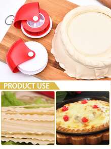 1 pieza/2 piezas Rodillo decorador y cortador de repostería, cortador de masa, rielera para masa de tartas, rodillo cortador de masa, rueda de pizza y cortador de repostería, rodillo y cortador de masa para hornear multiusos, rodillo decorador de repostería de plástico para pizza, tartas, galletas, pasta, masa quebrada, fondant, herramientas de repostería, utensilios de cocina