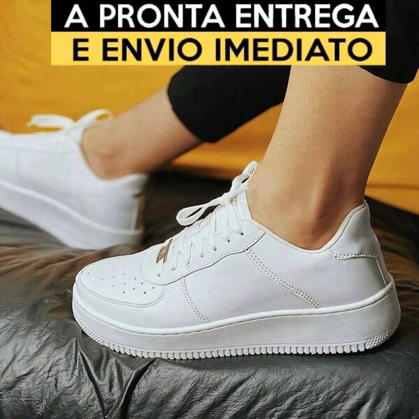 Tênis Branco Feminino Premium Confortável e Macio com Melhor Preço e Entrega Rápida!