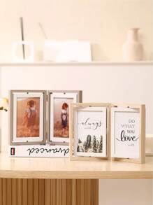 1 套双面旋转小相框 4x6、5x7、3.5x5 英寸，铰链折叠多孔相框拼贴带玻璃面板，垂直相框用于桌面展示，家居装饰，适合圣诞节、婚礼、生日礼物，送给女性、妈妈、奶奶、家人、宠物的照片 - 多色 - 查看 3