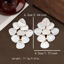1 paire de boucles d'oreilles de luxe pour femmes minimaliste au design unique de coquillage à franges, cadeau élégant pour les amis