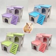 1pc Foam Material Hamster Toy House, Red/Green/Blue/Purple Hideout Climbing & Play Tent Suitable For Small Animals, With Stairs And Slide - Multicolor - View 7