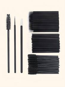 Kit de Pincel, Kit de Suprimentos para Alongamento de Cílios, Espirais Descartáveis para Cílios, Pincéis, Escova de Micros, Pincel de Rímel, Pincéis de Lábios 100/300/450 peças