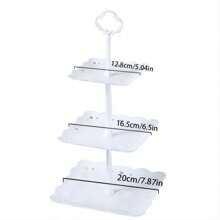 3 Tier Cupcake Stand Holder, BACUTHY Plastic Cup Cake Stand Towel With Tiered Serving Tray For Cupcakes, Donuts, Fruits And More, - White - View 3