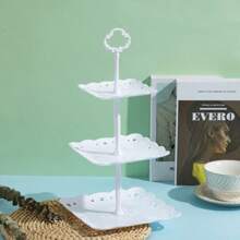 3 Tier Cupcake Stand Holder, BACUTHY Plastic Cup Cake Stand Towel With Tiered Serving Tray For Cupcakes, Donuts, Fruits And More, - White - View 6