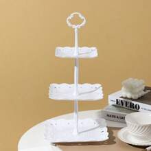 3 Tier Cupcake Stand Holder, BACUTHY Plastic Cup Cake Stand Towel With Tiered Serving Tray For Cupcakes, Donuts, Fruits And More, - White - View 2