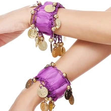 1 Pair Of Loud & Vibrant Belly Dance Wrist Coin Bracelets, Dance Costume Accessories, Belly Dance Jewelry Wristband, Dance Competition Pendant Bracelet, Folk Dance Performance Bracelet, Jewelry Wristband - Suitable For Performances And Festivals