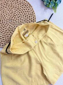 Marrant Shorts With Belt And Pocket High Waist - 黃色 - 查看 5