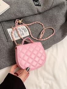 1pc New Fashion Camellia Quilted Embroidery Thread Handbag Shoulder Bag Mini Purse - A - View 6