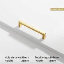 1 Stück einfache quadratische Möbelgriffe aus Aluminium-Legierung, in hellem Gold und schwarz gebürstet, für Schranktüren, Schubladen, Glastüren, Kleiderschranktüren, Möbelzubehör