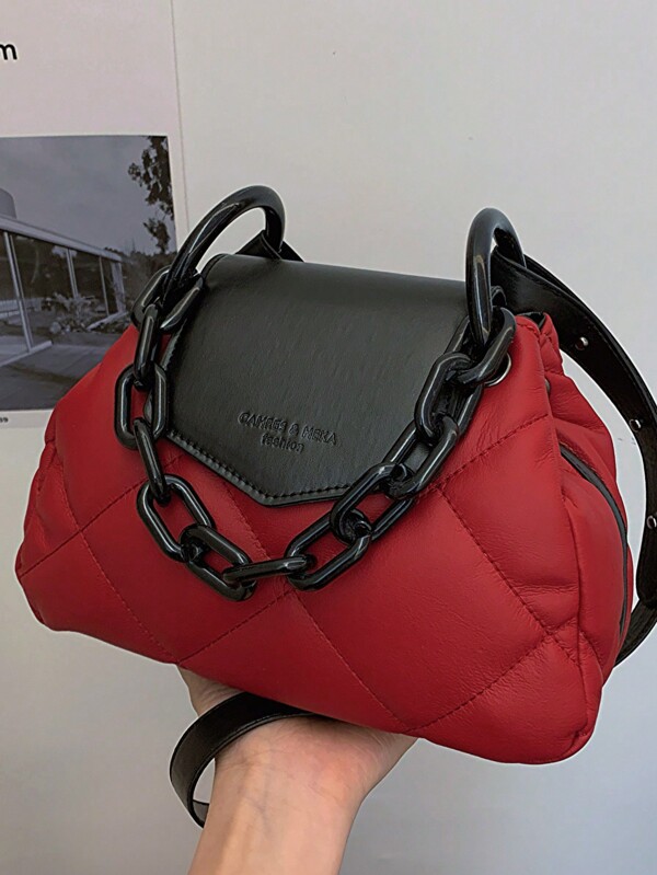 2024 New Large Capacity Diagonal Bag, Super Light Diamond Quilted Down Bag, Chain Shoulder Tote Bag, Puff Bag