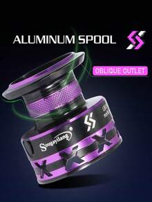 SOUGAYILANG Carretes giratorios Ligeros Ultrasuaves Potentes - Morado - Ver 9