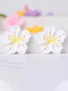 10pcs Mixed Cute Cream Resin Jewelry Accessories, Hair Clips, Hair Decorations (Slight Blemish On Back Is Normal)