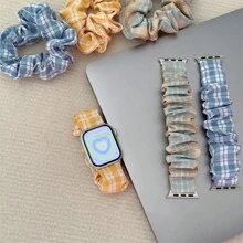 41毫米/40毫米/38毫米发圈式表带，女士休闲时尚表带，兼容多种表带，简约奢华，圣诞礼物送给女儿，返校季智能手表替换表带，节日必备 - 彩色 - 查看 4