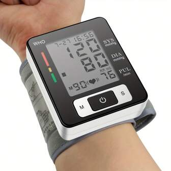 Premium Wrist Blood Pressure Monitor With Pulse Heart Rate, Blood Pressure Machine With Large LCD Display - Digital Automatic Blood Pressure Wrist Cuff And Carrying Case Included, Health Monitoring For Adult And Older