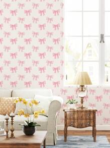 1 Roll Pink Bow Heart Pattern Children's Room Decor Wallpaper, Waterproof Self-Adhesive Easy To Clean - Multicolor - View 16