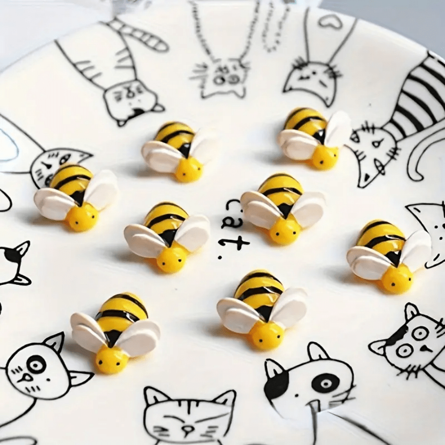 5pcs/9pcs/20pcs Cute Bee Shaped Refrigerator Magnets - Resin, Perfect For Kitchen, Office Decor, Whiteboard, Home Decoration And Gifts, Fun Fridge Magnets (0.98 X 0.98 Inches)