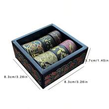 Bộ 6 cuộn băng dính giấy bạc Washi cổ điển, vật liệu trang trí DIY cổ điển trong hộp quà tặng trở lại trường học - 6 cuộn giấy bạc nóng dập cổ điển - Xem 2