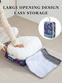 4 件套旅行收纳袋套装，压缩数码和化妆品收纳袋，衣服和鞋子收纳袋