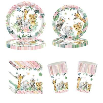 10 adet Pembe Orman Doğum Günü Partisi Malzemeleri Seti Pembe Orman Temalı Parti Hayvanı Doğum Günü Süslemeleri Sofra Takımı Seti Vahşi Bir Doğum Günü Partisi Kağıt Tabaklar Bardaklar Peçeteler Yemek Takımı 1.-5. Doğum Günü Cinsiyet Açıklama Masa Süslemeleri
