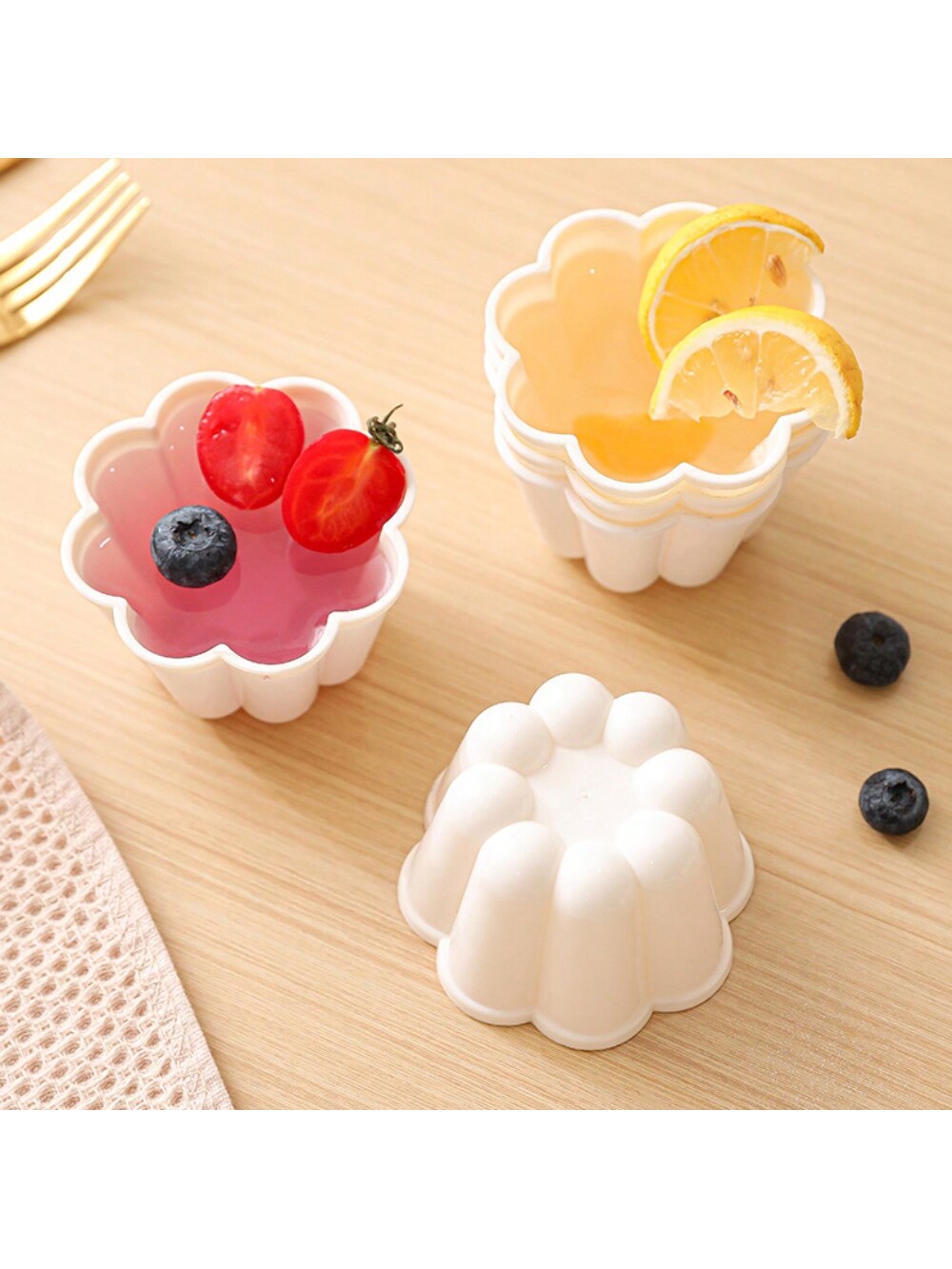 4/8 قطعة قوالب الهلام على شكل زهرة، قوالب كب كيك ص...